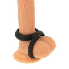 POWERING - ANILLO PARA PENE Y TESTICULOS SUPER FLEXIBLE Y RESISTENTE PR12 NEGRO