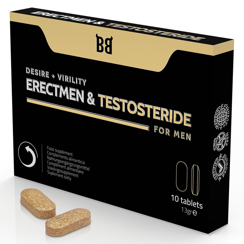 BLACK BULL - ERECTMEN &amp; TESTOSTERIDE POTENCY AND TESTOSTERONE FOR MEN 10 CAPSULES