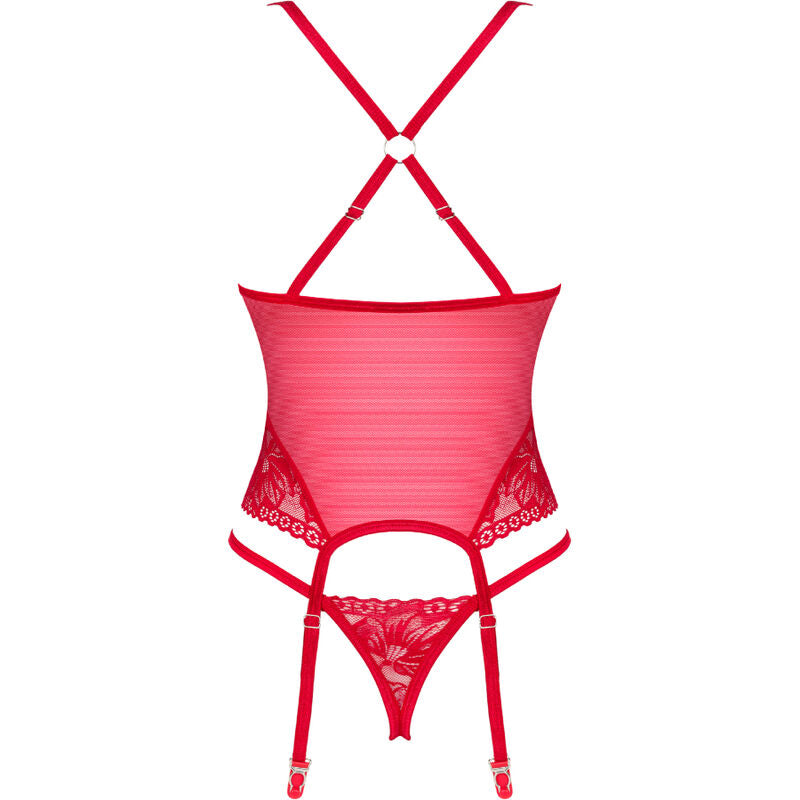 OBSESSIVE - RED LACELOVE CORSET XS/S