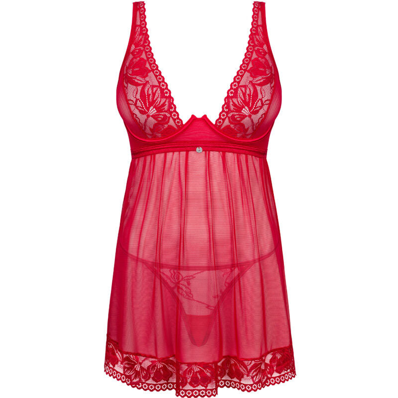 OBSESSIVE - LACELOVE BABYDOLL &amp; RED TANGA XS/S