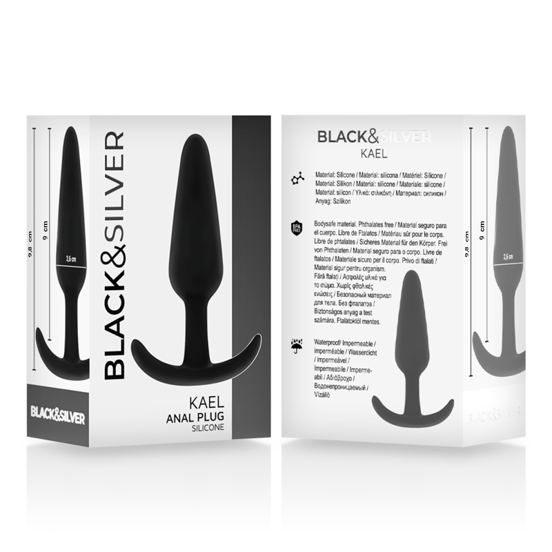 BLACK&amp;SILVER - PLUG ANAL DE SILICONA CON MANGO MEDIANO KAEL