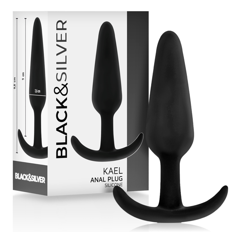 BLACK&amp;SILVER - PLUG ANAL DE SILICONA CON MANGO MEDIANO KAEL