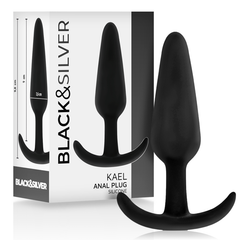 BLACK&amp;SILVER - PLUG ANAL DE SILICONA CON MANGO MEDIANO KAEL