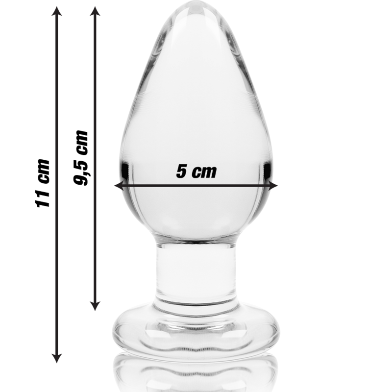 SERIE NEBULA DE IBIZA - PLUG ANAL MODELO 3 CRISTAL BOROSILICATO TRANSPARENTE 11 CM -O- 5 CM