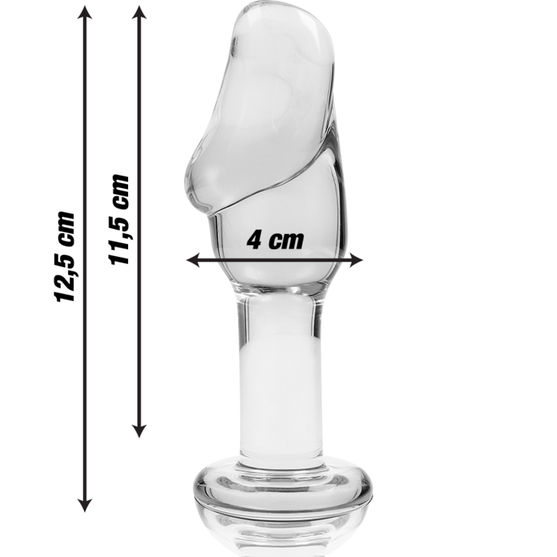 SERIE NEBULA DE IBIZA - PLUG ANAL MODELO 6 CRISTAL BOROSILICATO TRANSPARENTE 12,5 CM -O- 4 CM