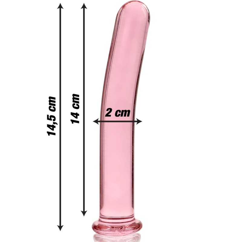 NEBULA SERIES BY IBIZA - MODEL 8 CLEAR BOROSILICATE GLASS DILDO 14.5 CM -O- 2 CM