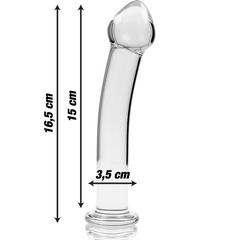 NEBULA SERIES BY IBIZA - MODELO 11 DILDO DE CRISTAL BOROSILICATO TRANSPARENTE 16 CM -O- 3 CM