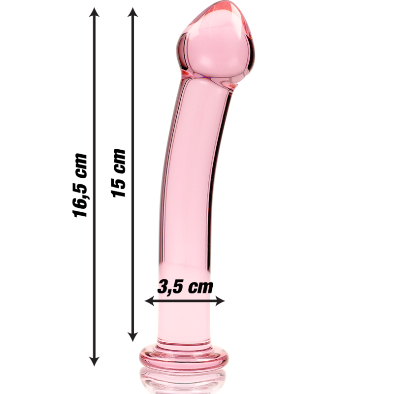 NEBULA SERIES BY IBIZA - MODELO 11 DILDO DE CRISTAL BOROSILICATO TRANSPARENTE 16 CM -O- 3 CM