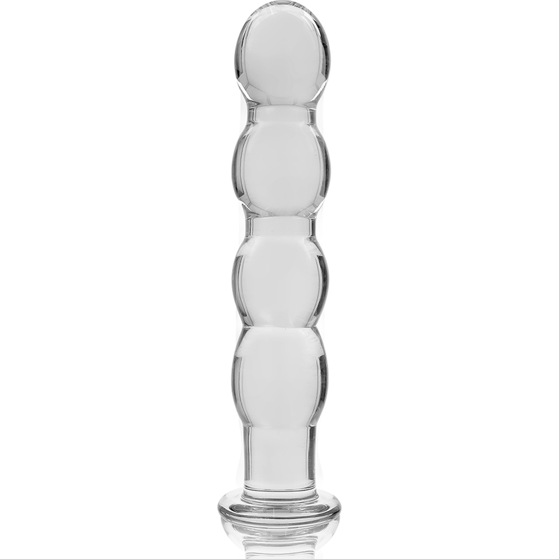 NEBULA SERIES BY IBIZA - MODEL 10 CLEAR BOROSILICATE GLASS DILDO 16.5 CM -O- 3.5 CM