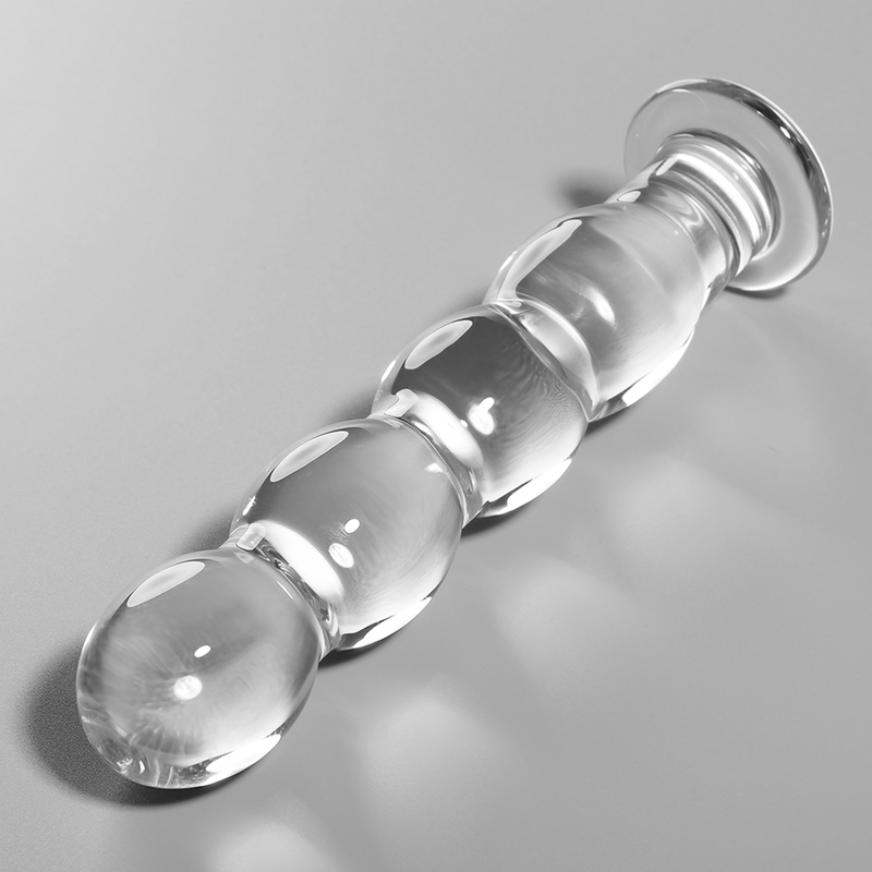 NEBULA SERIES BY IBIZA - MODEL 10 CLEAR BOROSILICATE GLASS DILDO 16.5 CM -O- 3.5 CM