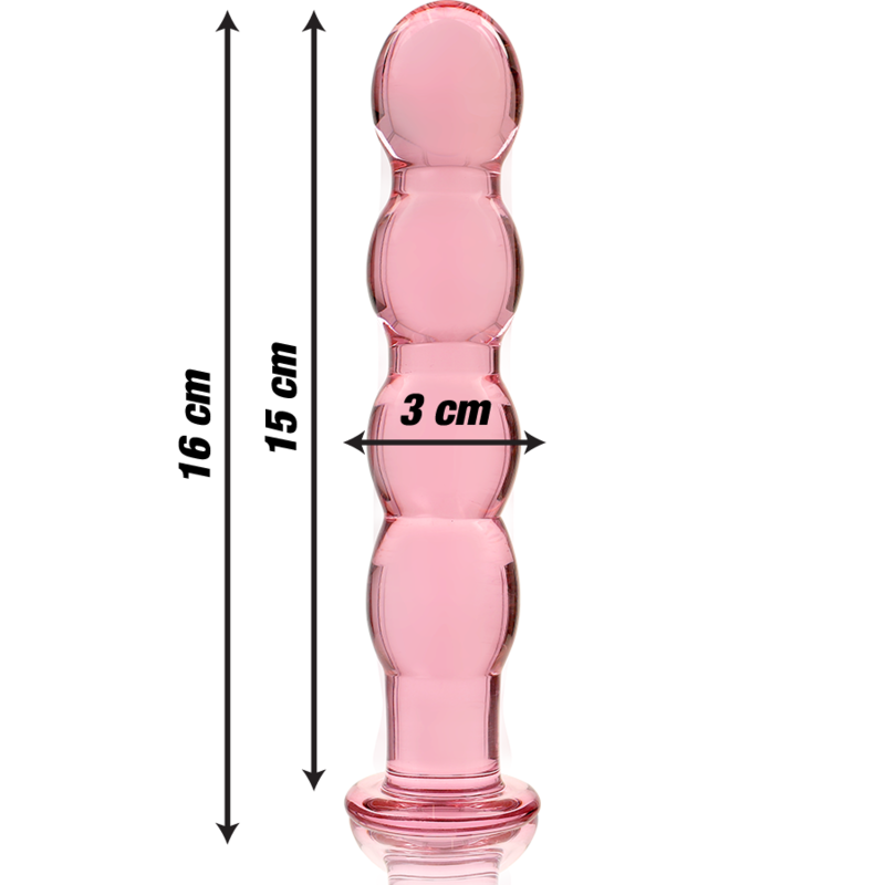 NEBULA SERIES BY IBIZA - MODEL 10 CLEAR BOROSILICATE GLASS DILDO 16.5 CM -O- 3.5 CM