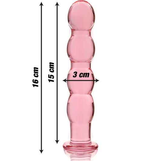 NEBULA SERIES BY IBIZA - MODEL 10 CLEAR BOROSILICATE GLASS DILDO 16.5 CM -O- 3.5 CM