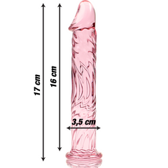 NEBULA SERIES BY IBIZA - MODELO 12 DILDO DE CRISTAL BOROSILICATO TRANSPARENTE 17 CM -O- 3,5 CM