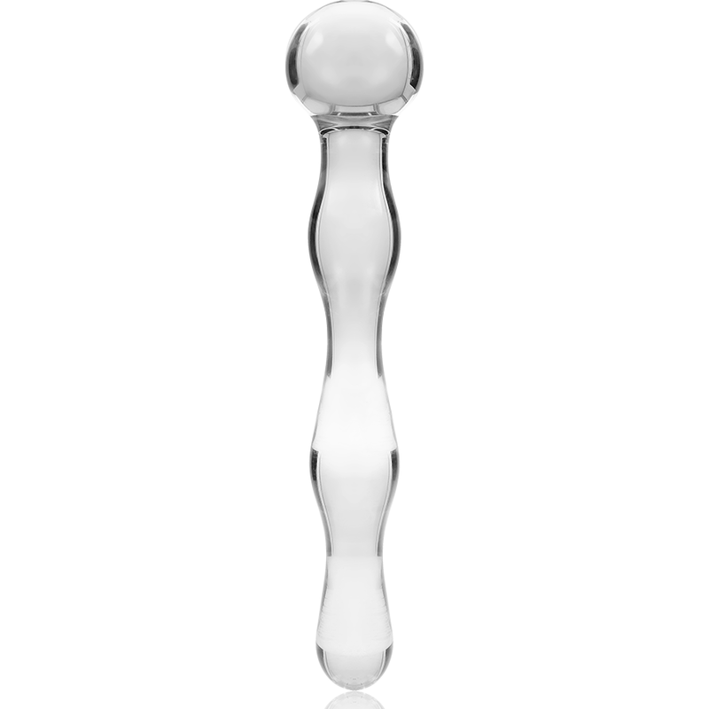 NEBULA SERIES BY IBIZA - MODEL 13 CLEAR BOROSILICATE GLASS DILDO 18 CM -O- 3.5 CM