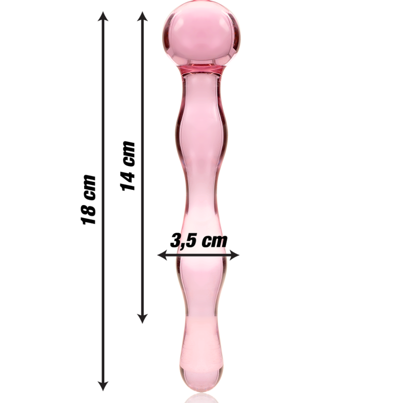 NEBULA SERIES BY IBIZA - MODEL 13 CLEAR BOROSILICATE GLASS DILDO 18 CM -O- 3.5 CM