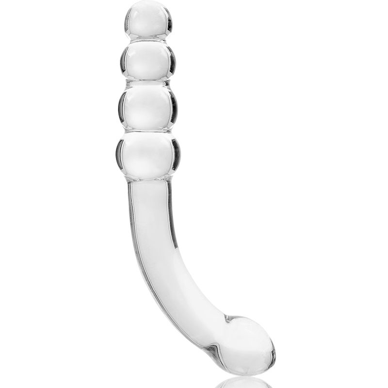 NEBULA SERIES BY IBIZA - MODEL 14 CLEAR BOROSILICATE GLASS DILDO 18.5 CM -O- 3 CM