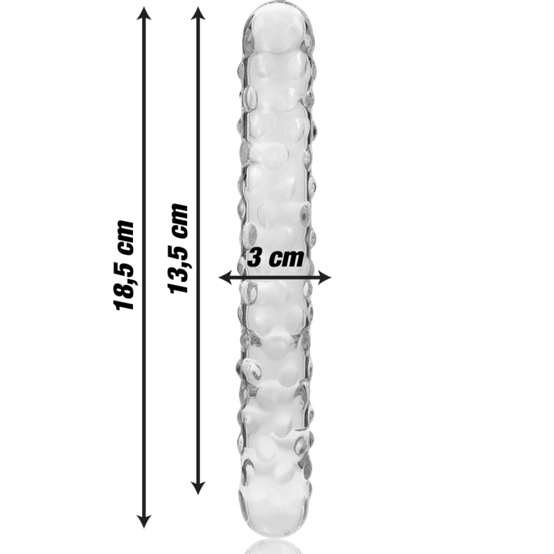 NEBULA SERIES BY IBIZA - MODELO 15 DILDO DE CRISTAL BOROSILICATO TRANSPARENTE 18,5 CM -O- 3 CM