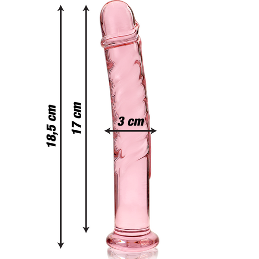 NEBULA SERIES BY IBIZA - MODEL 16 CLEAR BOROSILICATE GLASS DILDO 18.5 CM -O- 3 CM