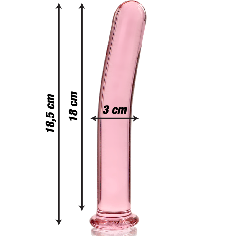 NEBULA SERIES BY IBIZA - MODEL 17 CLEAR BOROSILICATE GLASS DILDO 18.5 CM -O- 3 CM