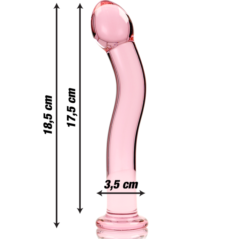 NEBULA SERIES BY IBIZA - MODEL 18 CLEAR BOROSILICATE GLASS DILDO 18.5 CM -O- 3.5 CM