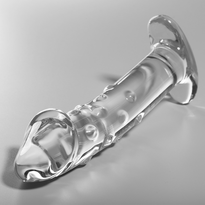 NEBULA SERIES BY IBIZA - MODEL 19 CLEAR BOROSILICATE GLASS DILDO 18.5 CM -O- 4 CM