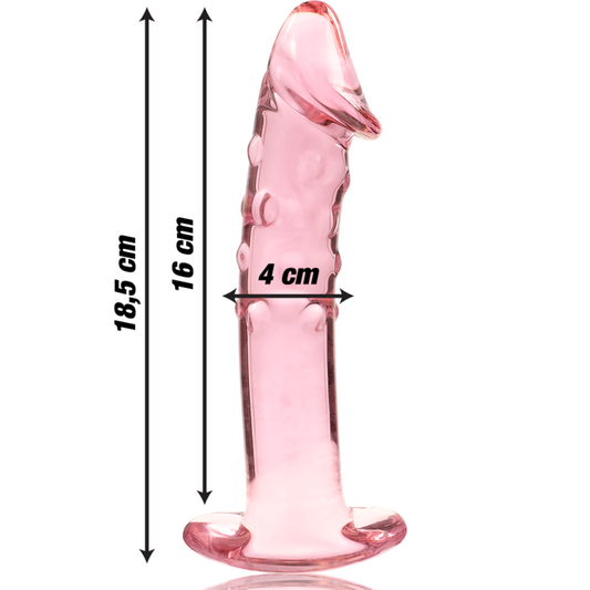 NEBULA SERIES BY IBIZA - MODEL 19 CLEAR BOROSILICATE GLASS DILDO 18.5 CM -O- 4 CM