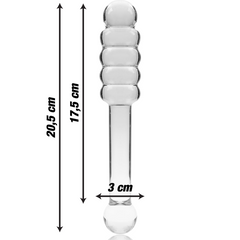 NEBULA SERIES BY IBIZA - MODELO 20 DILDO DE CRISTAL BOROSILICATO TRANSPARENTE 20,5 CM -O- 3 CM
