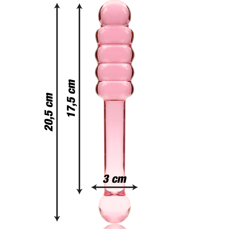 NEBULA SERIES BY IBIZA - MODELO 20 DILDO DE CRISTAL BOROSILICATO TRANSPARENTE 20,5 CM -O- 3 CM