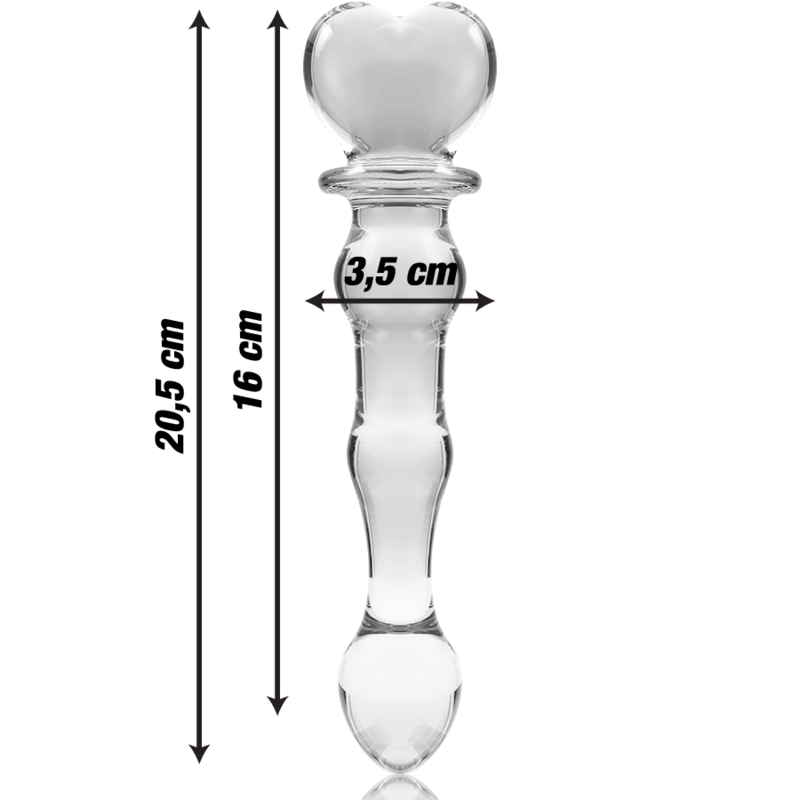 NEBULA SERIES BY IBIZA - MODEL 21 CLEAR BOROSILICATE GLASS DILDO 20.5 CM -O- 3.5 CM