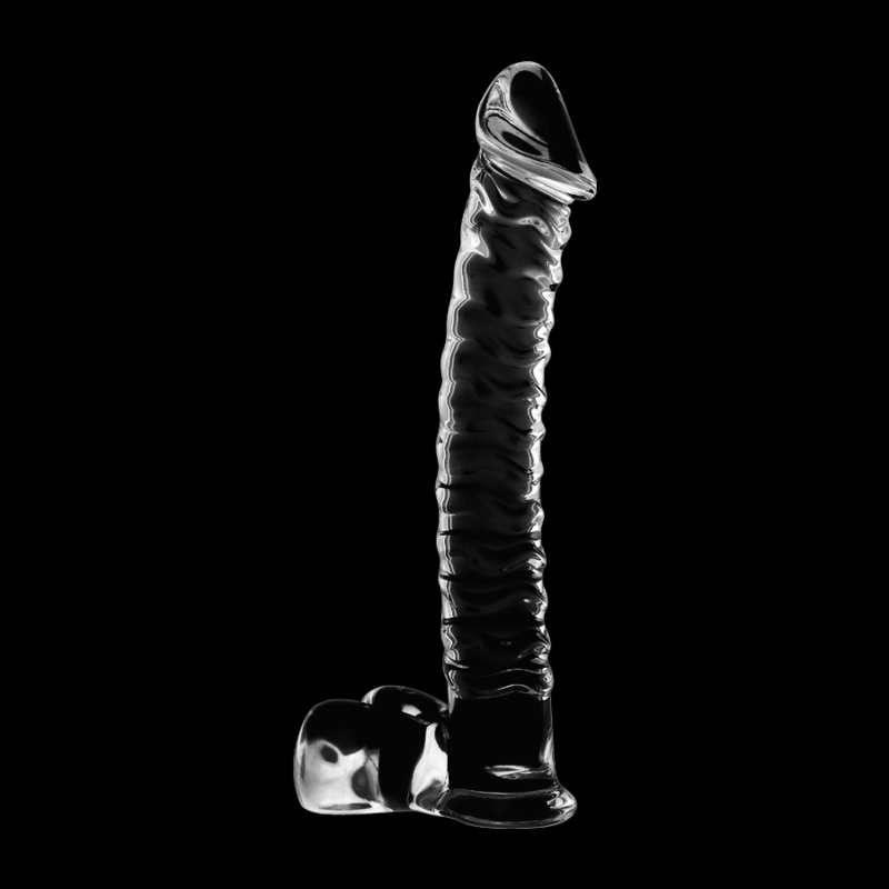 NEBULA SERIES BY IBIZA - MODEL 23 CLEAR BOROSILICATE GLASS DILDO 21.5 CM -O- 4 CM