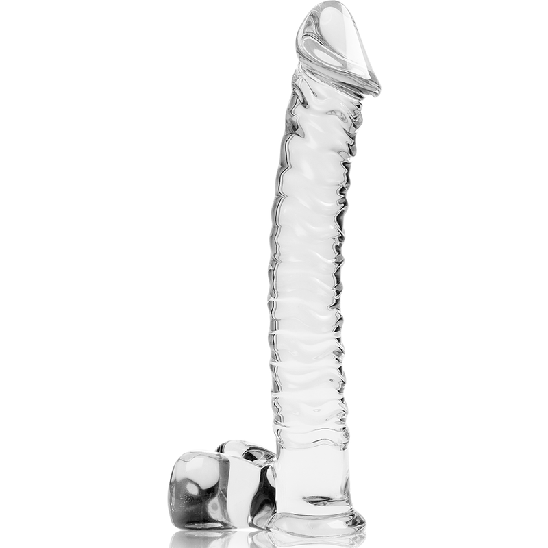 NEBULA SERIES BY IBIZA - MODEL 23 CLEAR BOROSILICATE GLASS DILDO 21.5 CM -O- 4 CM