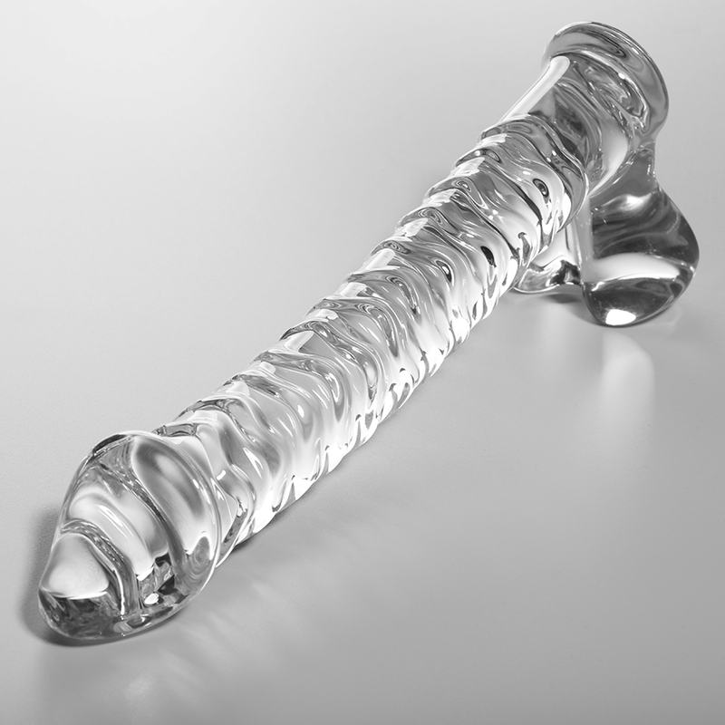 NEBULA SERIES BY IBIZA - MODEL 23 CLEAR BOROSILICATE GLASS DILDO 21.5 CM -O- 4 CM