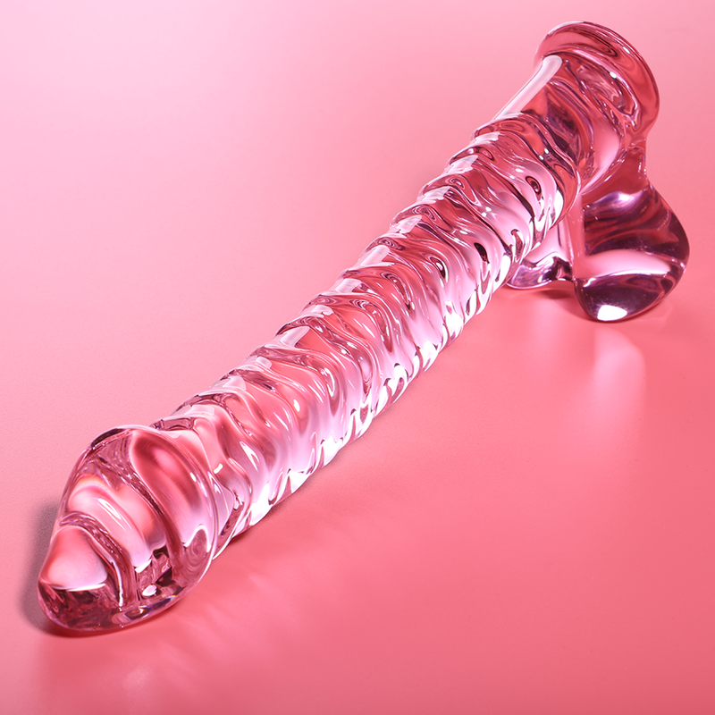 NEBULA SERIES BY IBIZA - MODEL 23 CLEAR BOROSILICATE GLASS DILDO 21.5 CM -O- 4 CM