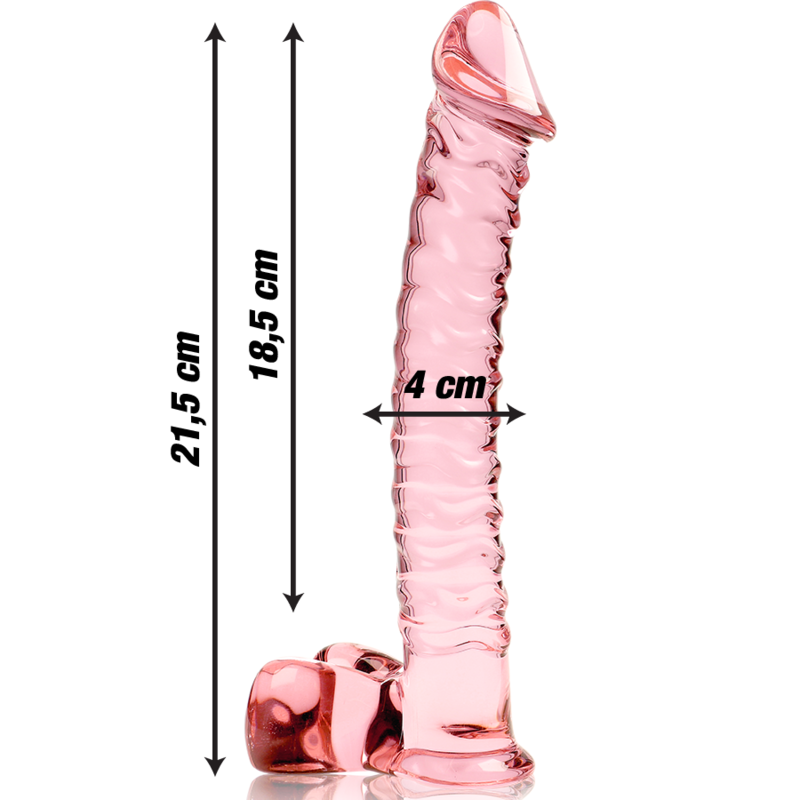 NEBULA SERIES BY IBIZA - MODEL 23 CLEAR BOROSILICATE GLASS DILDO 21.5 CM -O- 4 CM