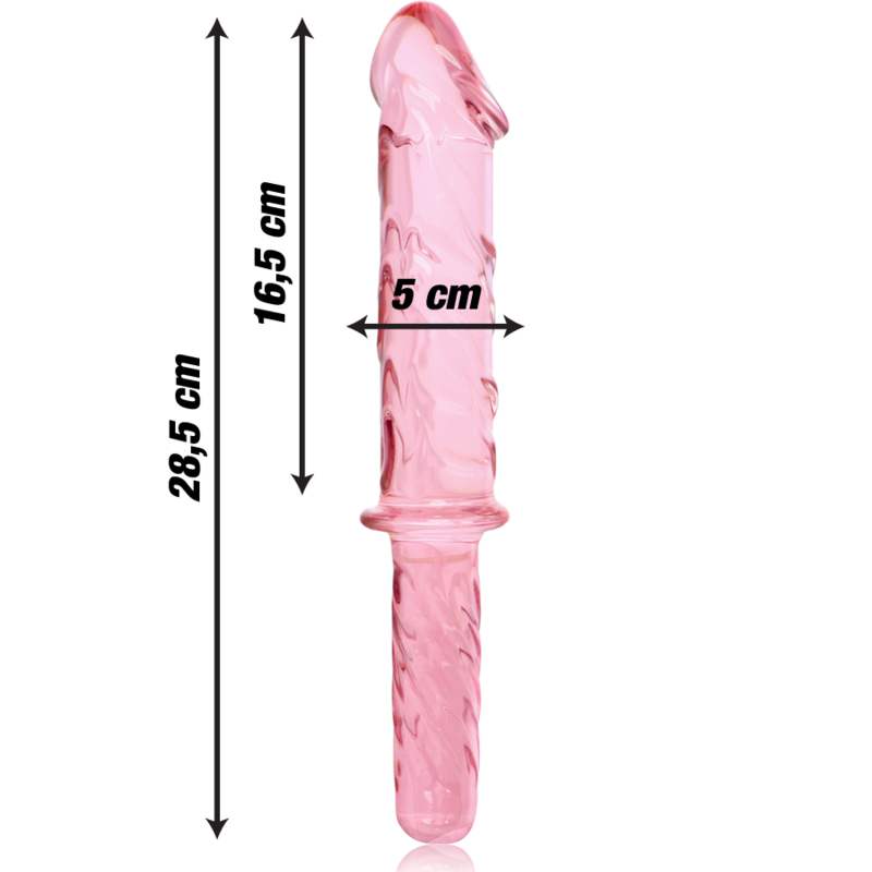 NEBULA SERIES BY IBIZA - MODEL 24 CLEAR BOROSILICATE GLASS DILDO 28.5 CM -O- 5 CM