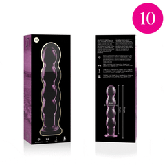 NEBULA SERIES BY IBIZA - MODEL 10 CLEAR BOROSILICATE GLASS DILDO 16.5 CM -O- 3.5 CM