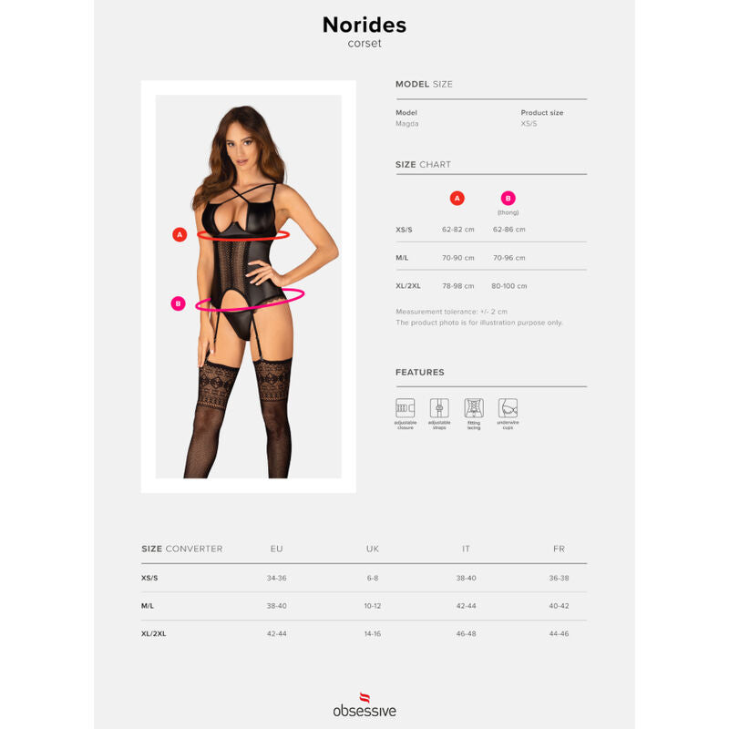 OBSESSIVE - CORSET &amp; THONG NORIDES XS/S