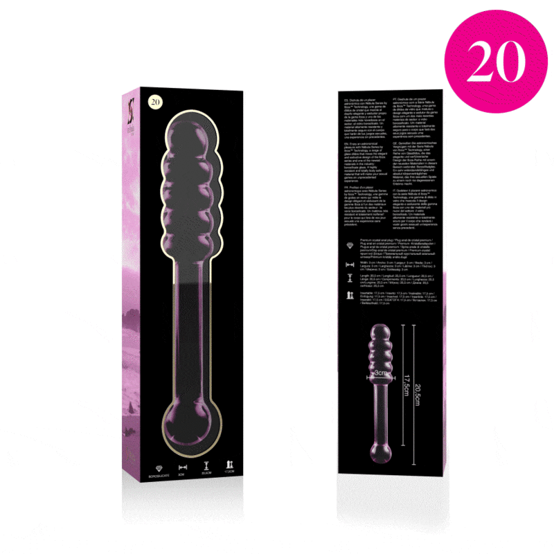 NEBULA SERIES BY IBIZA - MODELO 20 DILDO DE CRISTAL BOROSILICATO TRANSPARENTE 20,5 CM -O- 3 CM