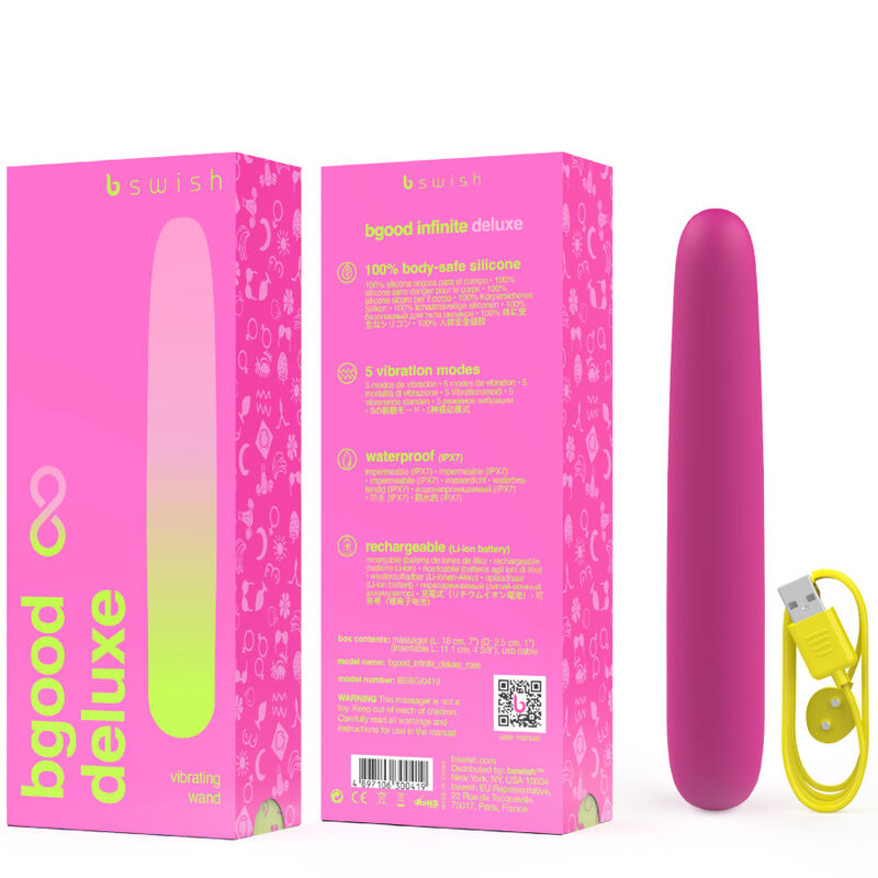 B SWISH - B SWISH RECHARGEABLE VIBRATOR - BGOOD INFINITE DELUXE SILICONE PINK