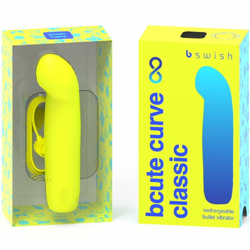 B SWISH - VIBRATEUR EN SILICONE RECHARGEABLE BCUTE CURVE INFINITE CLASSIC JAUNE