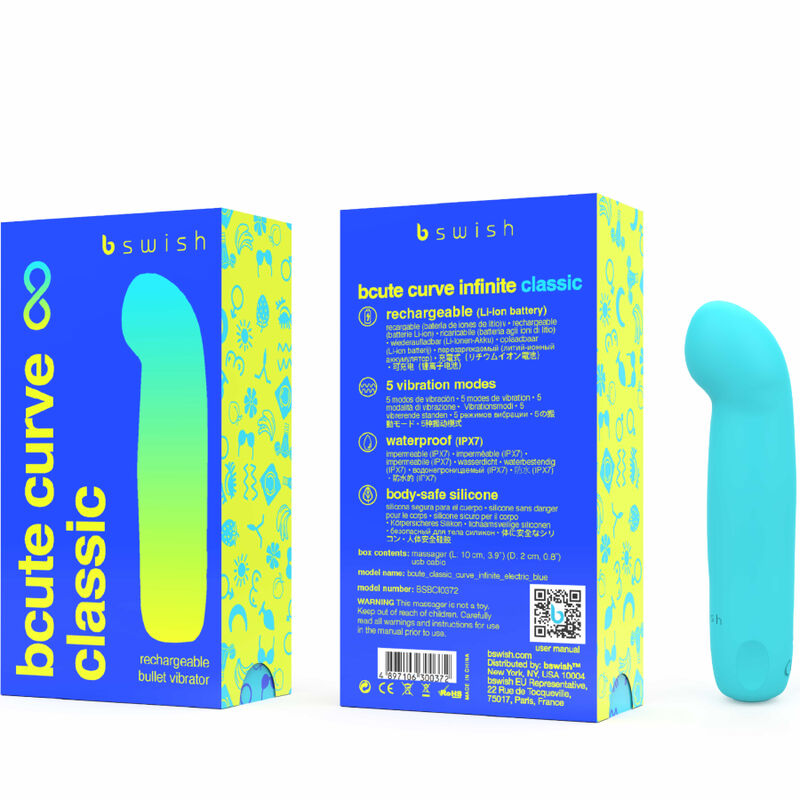 B SWISH - BCUTE CURVE INFINITE CLASSIC BLUE SILICONE RECHARGEABLE VIBRATOR
