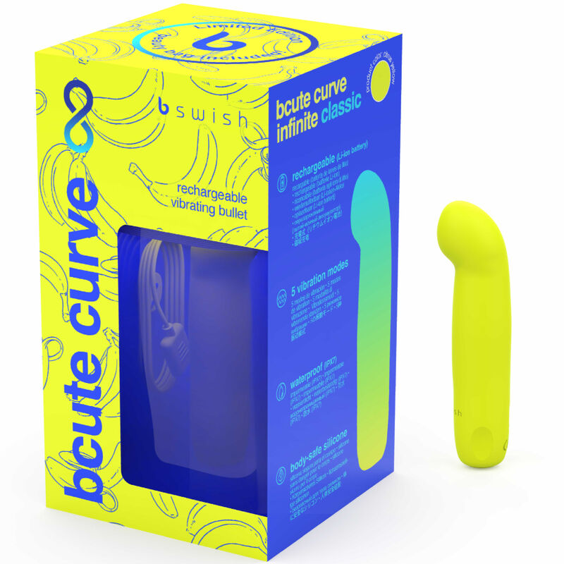 B SWISH - BCUTE CURVE INFINITE CLASSIC LIMITED EDITION YELLOW RECHARGEABLE SILICONE VIBRATOR