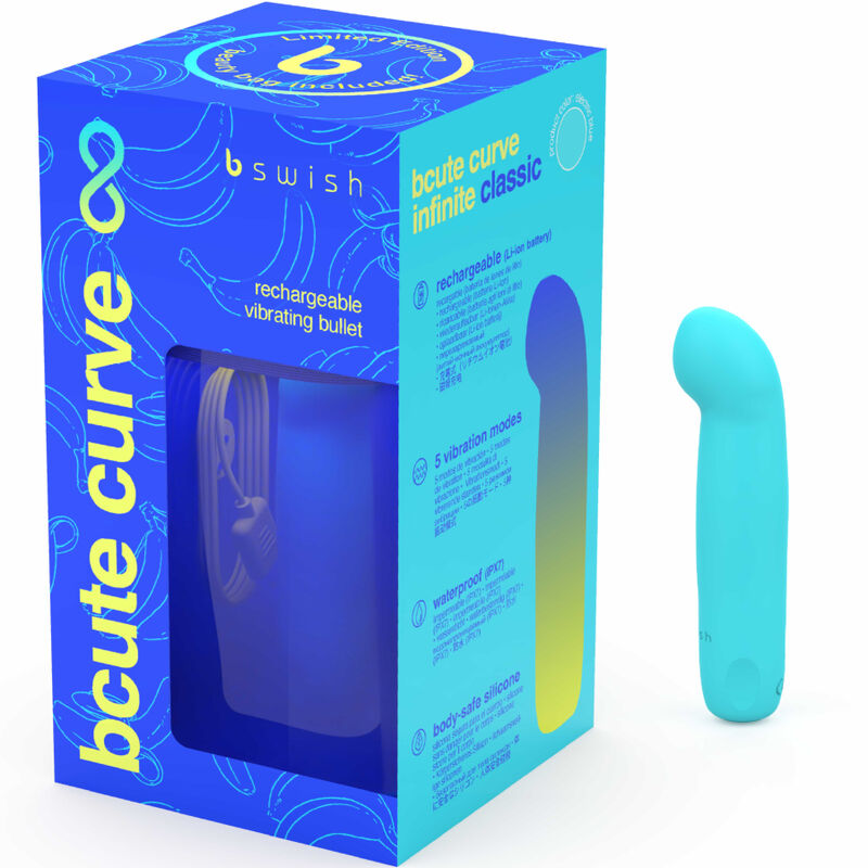 B SWISH - BCUTE CURVE INFINITE CLASSIC EDICIÓN LIMITADA VIBRADOR RECARGABLE DE SILICONA AZUL