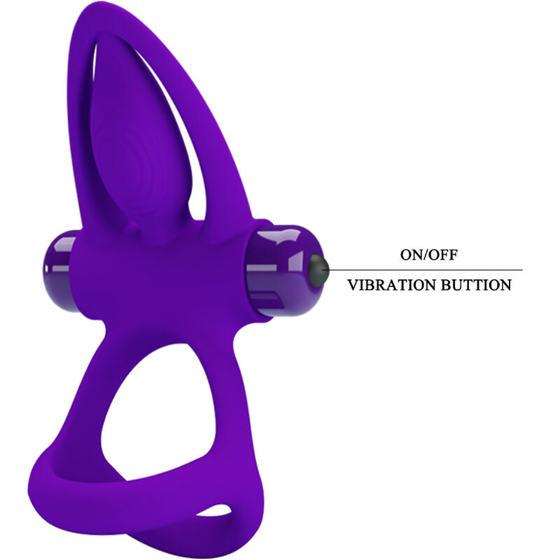 PRETTY LOVE - ANILLO VIBRADOR DE SILICONA VIOLETA 10 VIBRACIONES