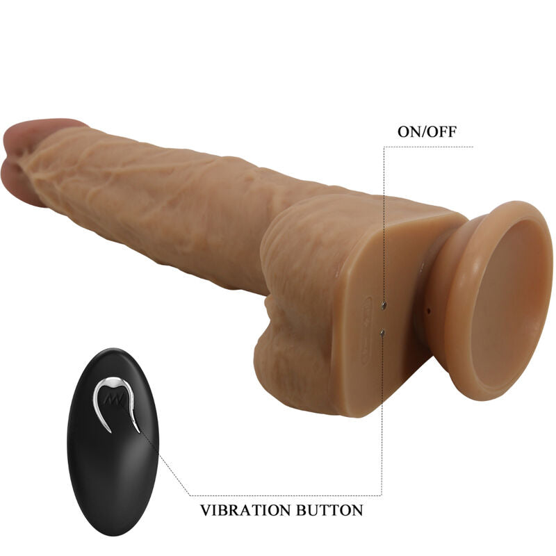 PRETTY LOVE - JONATHAN SILICONE DILDO 3 VIBRATIONS + 3 SIZES INSERTION REMOTE CONTROL 21 CM