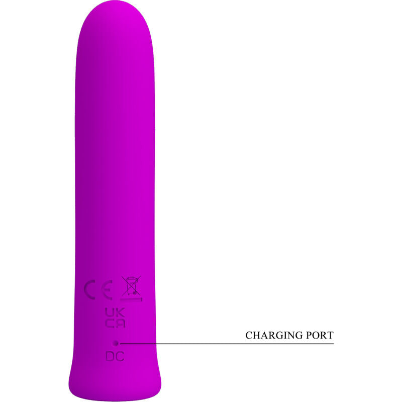 PRETTY LOVE - CURTIS MINI SUPER POWER VIBRADOR 12 VIBRACIONES EN SILICONA MORADA