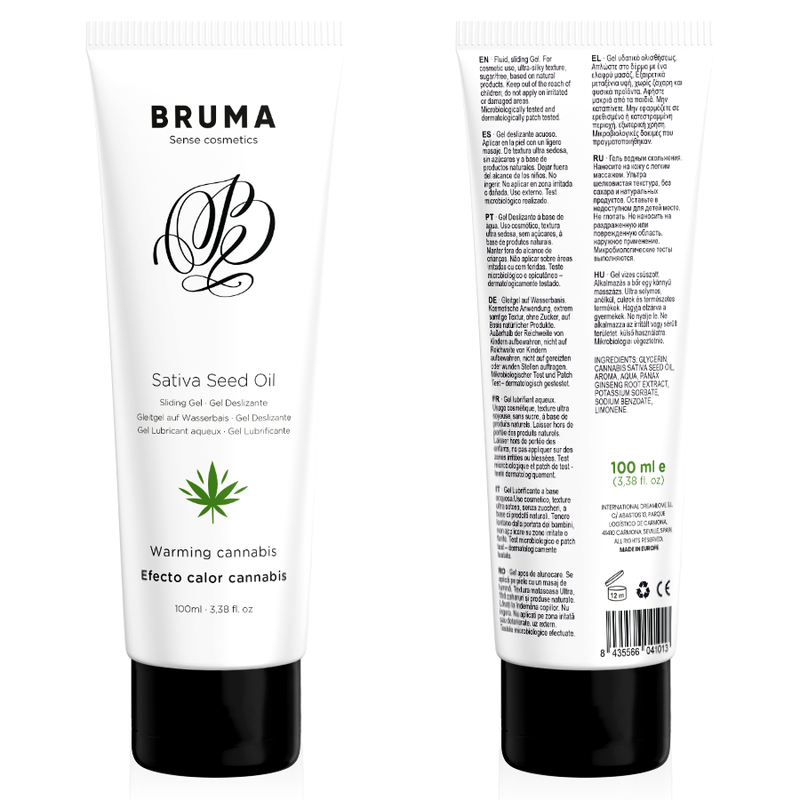 BRUMA - SATIVA SEED OIL WARMING SLIP GEL CANNABIS FLAVOR 100 ML