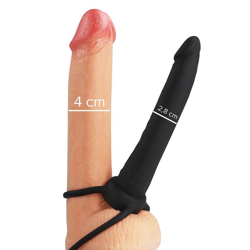 MYTHOLOGY - COBI ONYX ANAL DILDO WITH COCK RING AND TESTILE 13 CM IN SILICONE