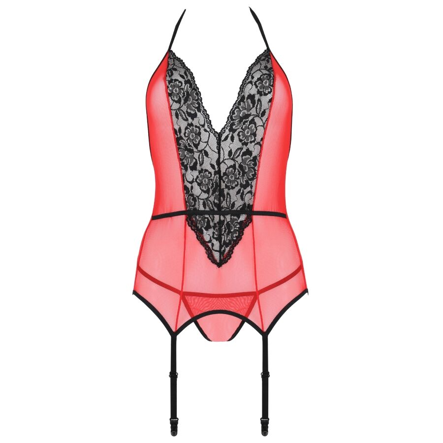 PASSION - PEONIA CORSET LIGNE ÉROTIQUE ROUGE S/M