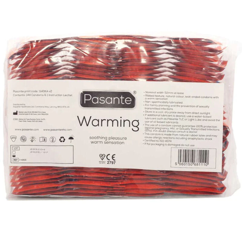 PASANTE - WARMING EFFECT CONDOMS BAG 144 UNITS